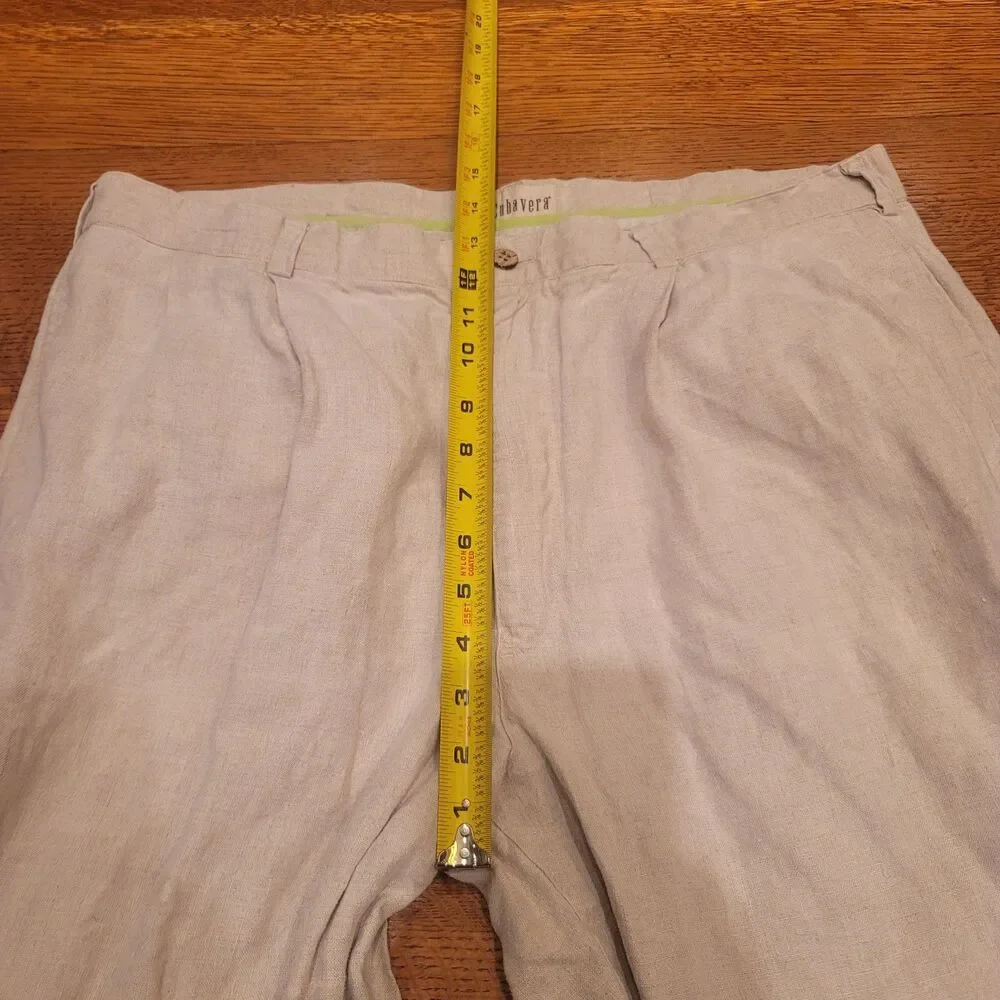 Cubavera 100% Linen Beige Dress Pants Flat Front Classic Men's 38X30